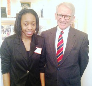 Mayor Riley and BHMHS Student Jerika Magwood