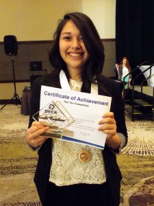 Freshman Lupe Chaves placed third in the category Principles of Hospitality and Tourism.