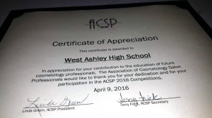 ACSP Certificate of Appreciation